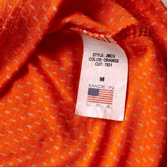 GV Art + Design Orange Cleveland Browns Football Stripe V-Neck Tee - Picture 5 of 5